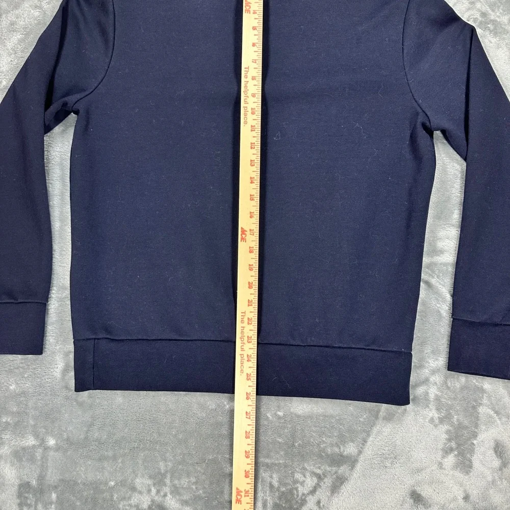 Polo Ralph Lauren Mens Navy Blue Quarter Zip Pullover Sweatshirt Medium 0919